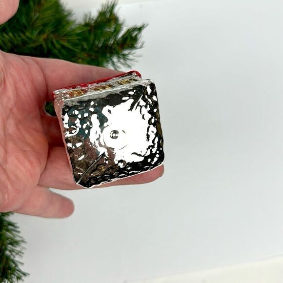 Vintage West Germany Blown Mercury Glass House Church Village Christmas Ornament - Picture 8 of 10